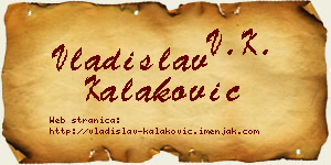 Vladislav Kalaković vizit kartica